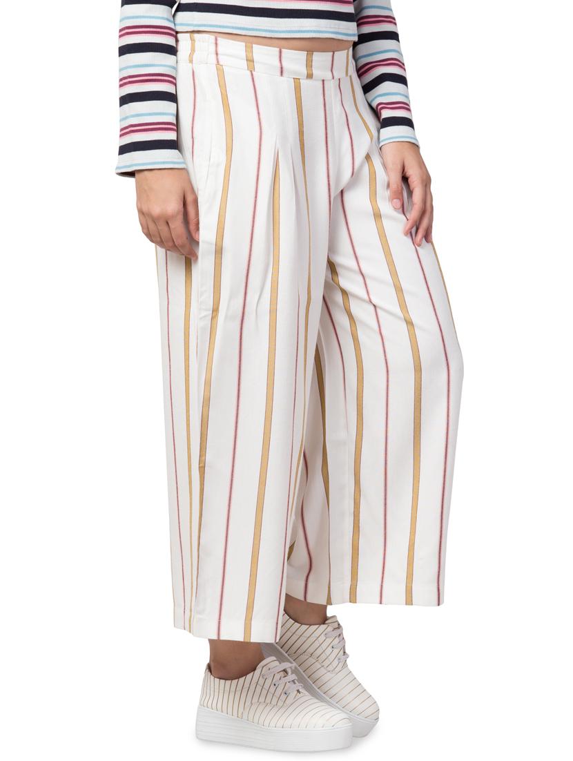 high rise striped palazzo - 16635353 - Zoom Image - 2