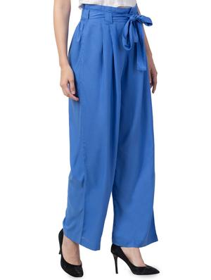 tie up waist solid palazzo - 16635358 - Standard Image - 2