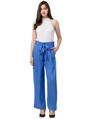 tie up waist solid palazzo - 16635358 - Standard Image - 4
