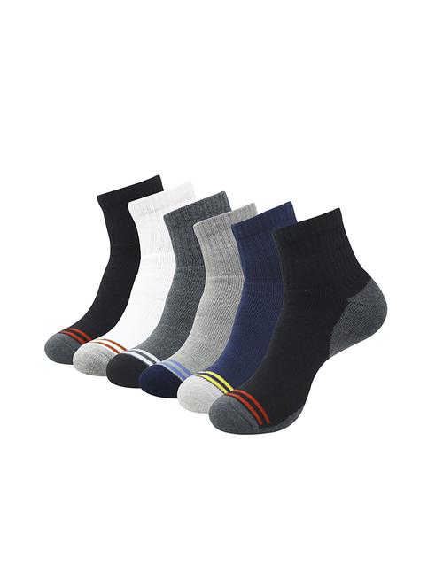 set of 6 multi colored cotton above ankle length sock - 16635482 - Standard Image - 1