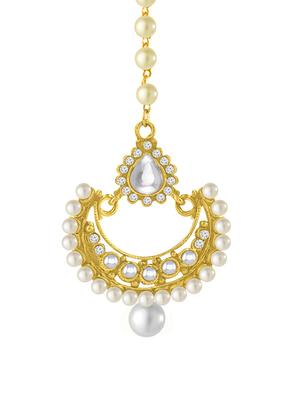 gold metal maang teekas & passa - 16635934 - Standard Image - 2