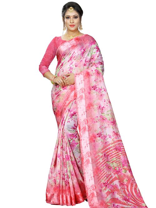 digital floral woven saree with blouse - 16636600 - Standard Image - 1