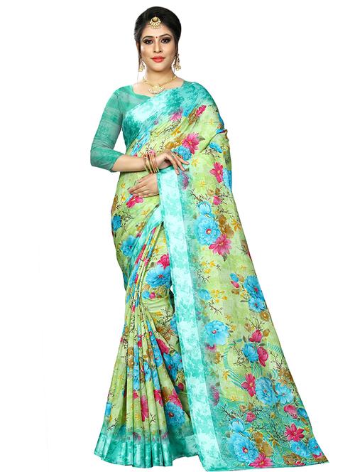 digital floral woven saree with blouse - 16636602 - Standard Image - 1