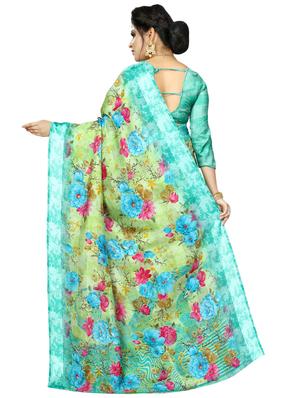 digital floral woven saree with blouse - 16636602 - Standard Image - 2