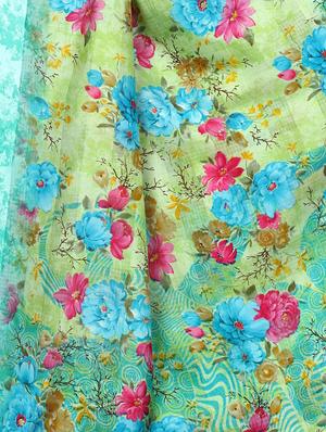 digital floral woven saree with blouse - 16636602 - Standard Image - 3