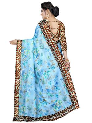digital floral woven saree with blouse - 16636604 - Standard Image - 2