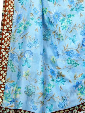 digital floral woven saree with blouse - 16636604 - Standard Image - 3