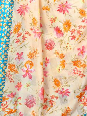digital floral woven saree with blouse - 16636606 - Standard Image - 3