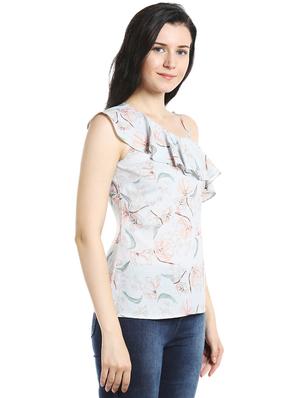 single shoulder floral top - 16636868 - Standard Image - 2