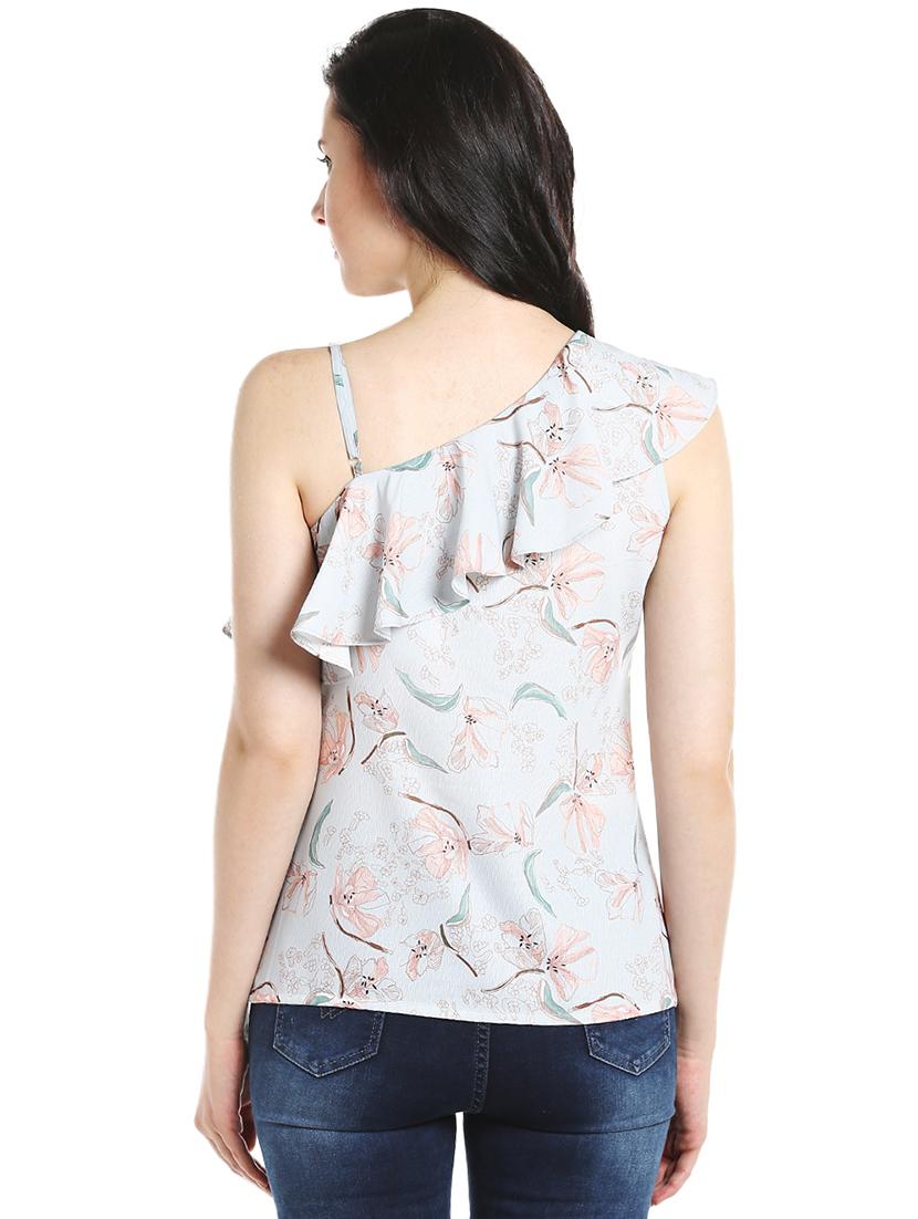 single shoulder floral top - 16636868 - Zoom Image - 3