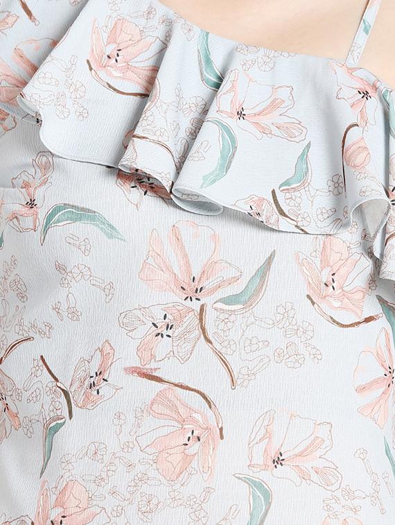 single shoulder floral top - 16636868 - Zoom Image - 5