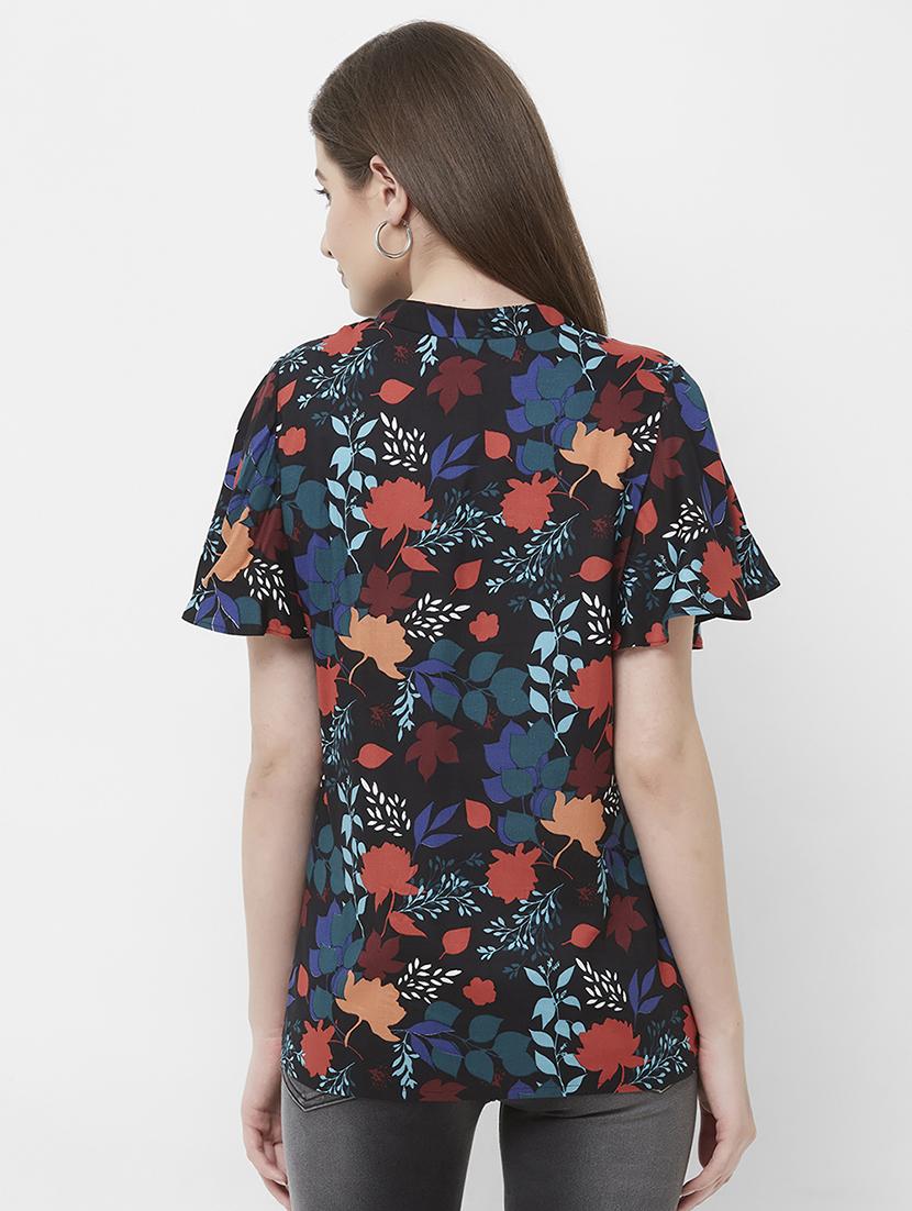 mandarin neck floral top - 16636870 - Zoom Image - 3