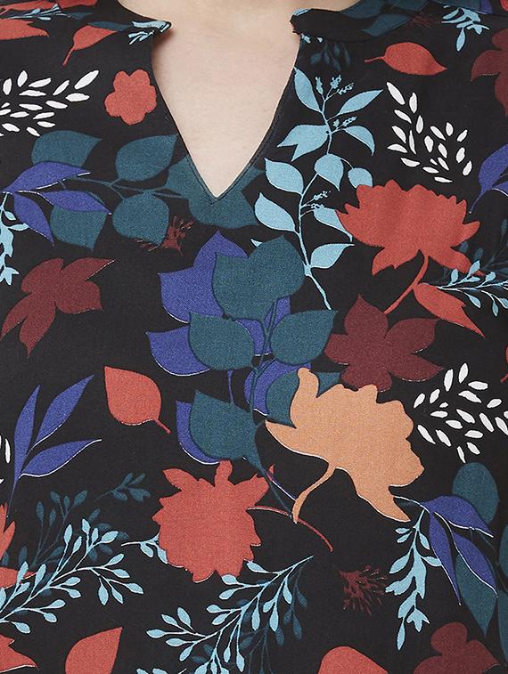 mandarin neck floral top - 16636870 - Zoom Image - 5