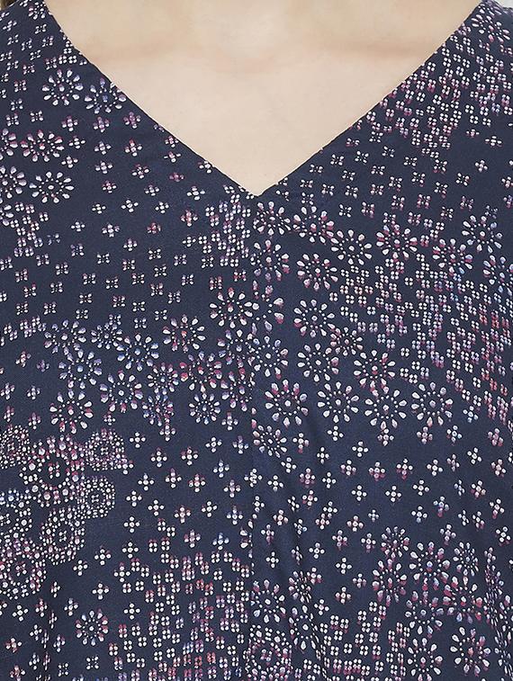 tie front hem printed top - 16636878 - Zoom Image - 5