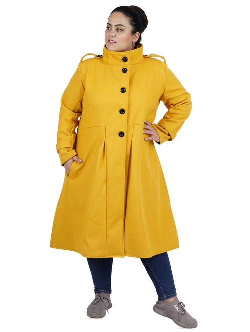 contrast button pocket detail long coat - 16636925 - Standard Image - 1
