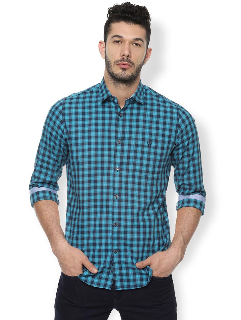 blue checkered casual shirt - 16636994 - Zoom Image - 1