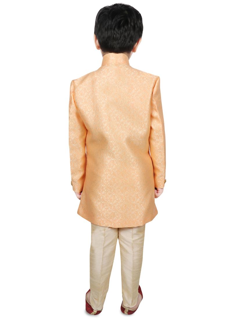 orange silk kurta set - 16637239 - Zoom Image - 3