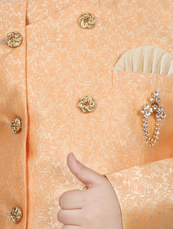 orange silk kurta set - 16637239 - Zoom Image - 4