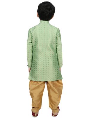 green silk kurta set - 16637242 - Standard Image - 3