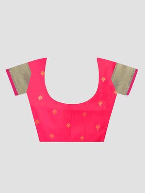self-design kanjivaram saree with blouse - 16637246 - Standard Image - 3