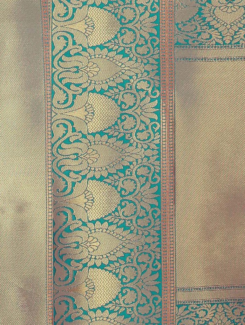 self-design kanjivaram saree with blouse - 16637246 - Zoom Image - 2