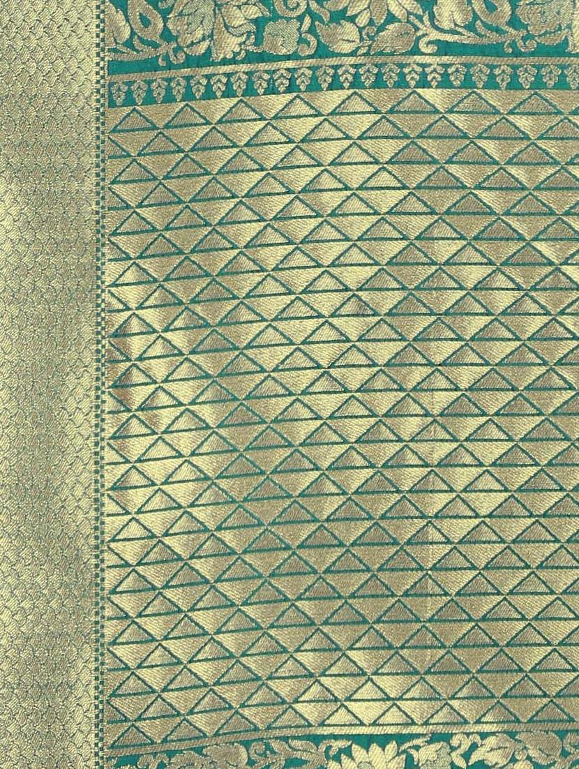 self-design kanjivaram saree with blouse - 16637261 - Zoom Image - 2