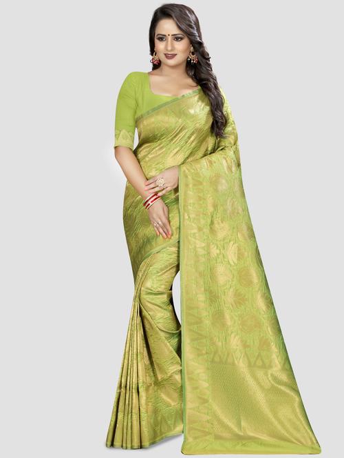self-design kanjivaram saree with blouse - 16637263 - Very Small Image - 1