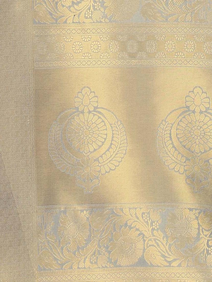 self-design kanjivaram saree with blouse - 16637268 - Zoom Image - 2