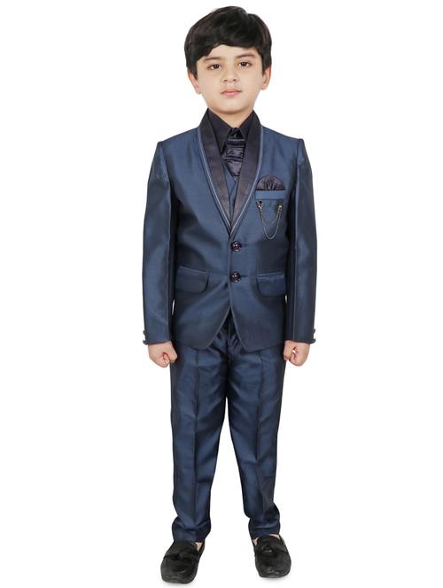 navy blue cotton suit set jackets & coat - 16637329 - Standard Image - 1