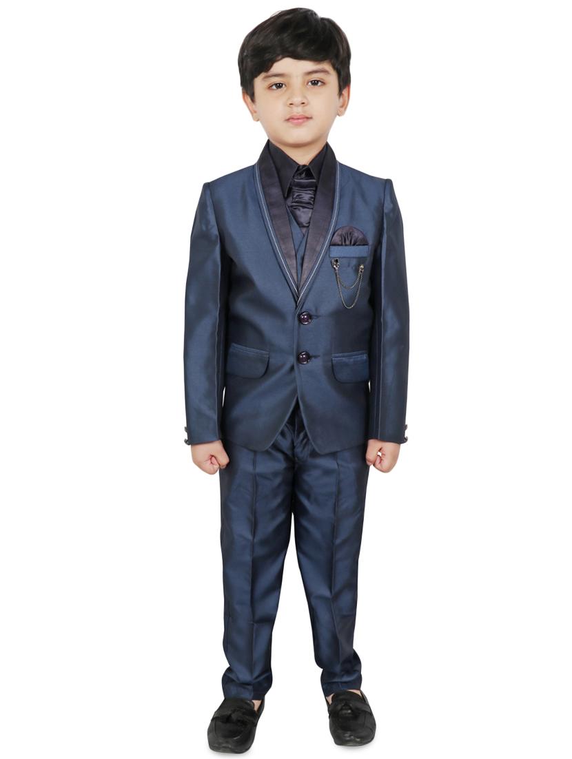 navy blue cotton suit set jackets & coat - 16637329 - Zoom Image - 1