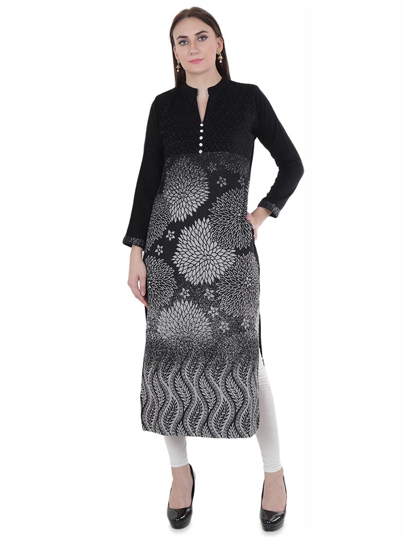 printed woolen kurta - 16637532 - Zoom Image - 1