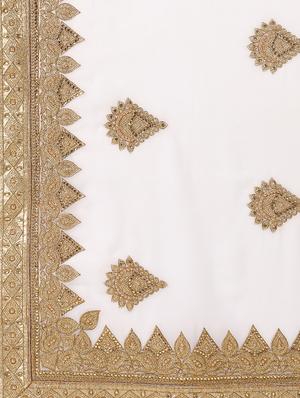zardosi work saree with blouse - 16637550 - Standard Image - 4