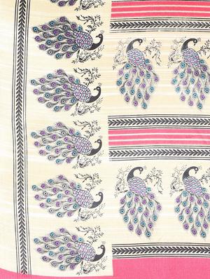 bordered printed saree with blouse - 16637561 - Standard Image - 4