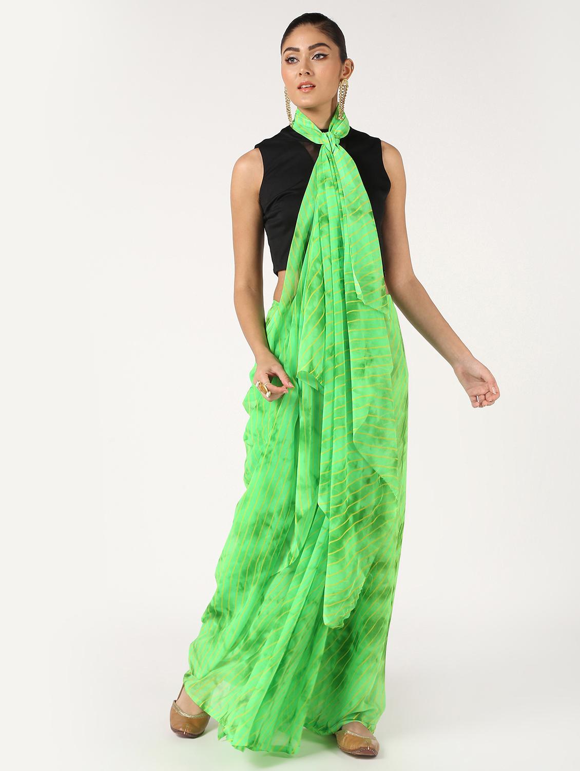 leheriya printed saree with blouse - 16637578 - Zoom Image - 1