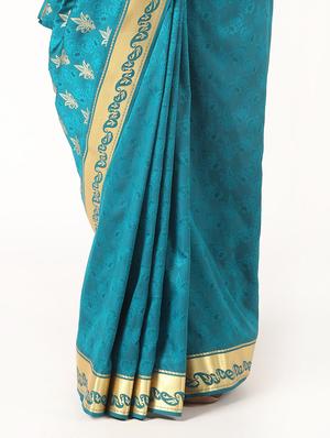 zari work kanjivaram saree with blouse - 16637583 - Standard Image - 3