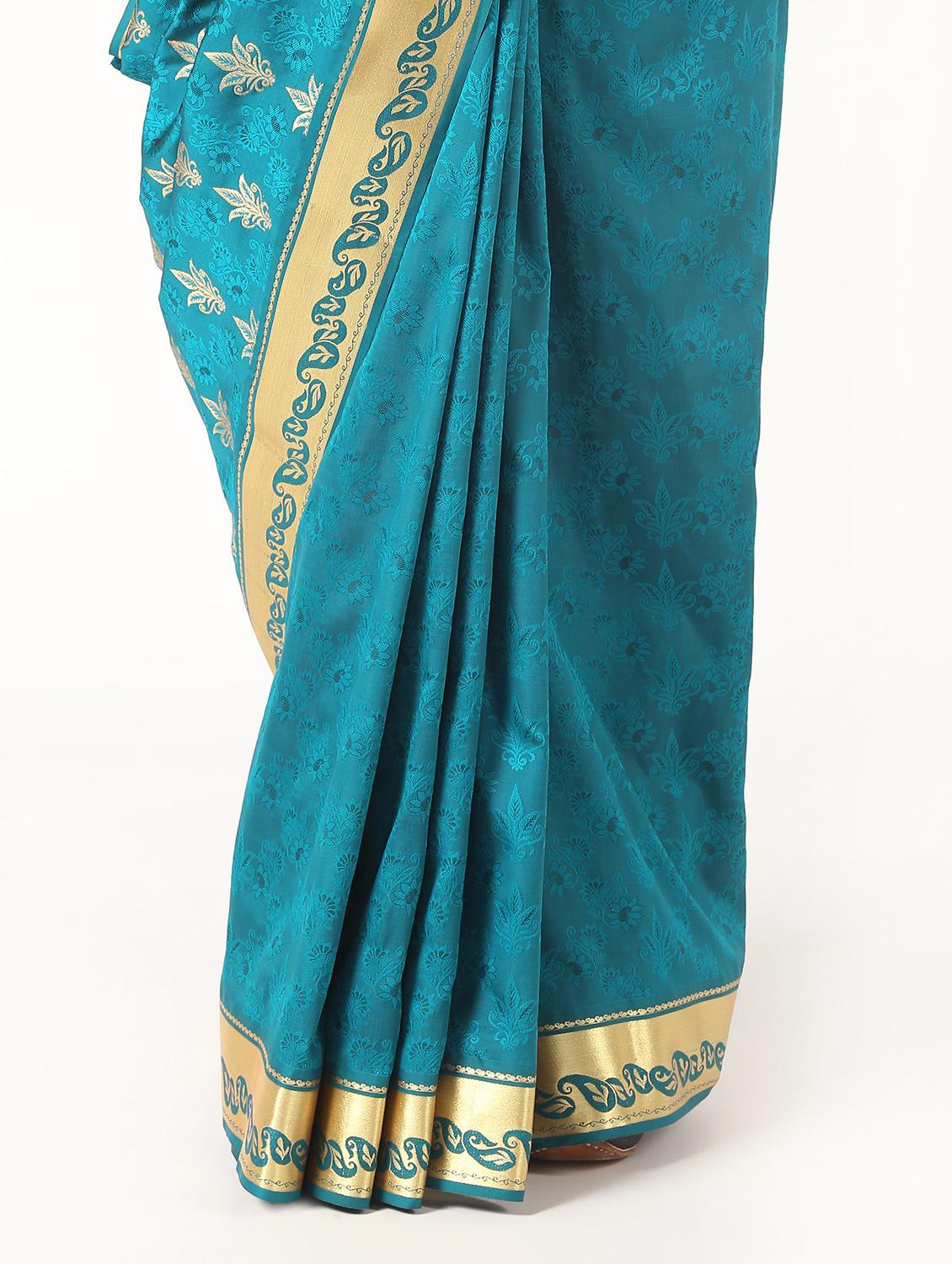 zari work kanjivaram saree with blouse - 16637583 - Zoom Image - 3