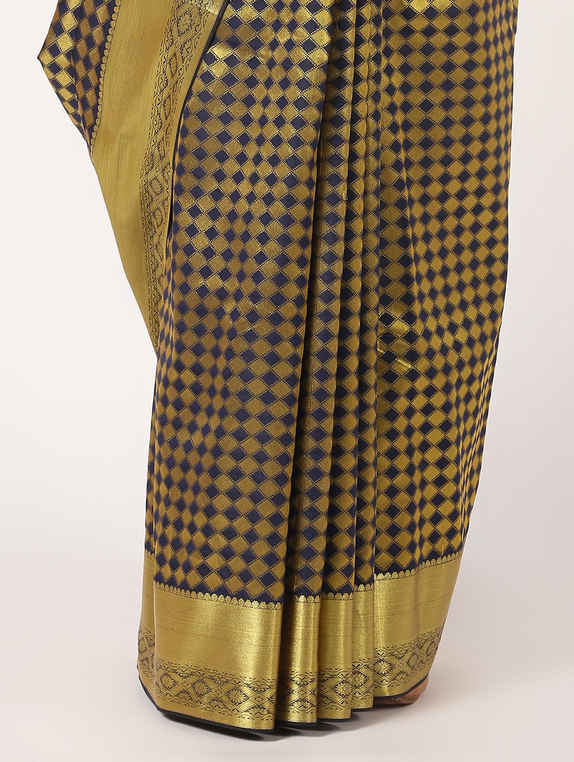 zari work kanjivaram saree with blouse - 16637587 - Zoom Image - 3