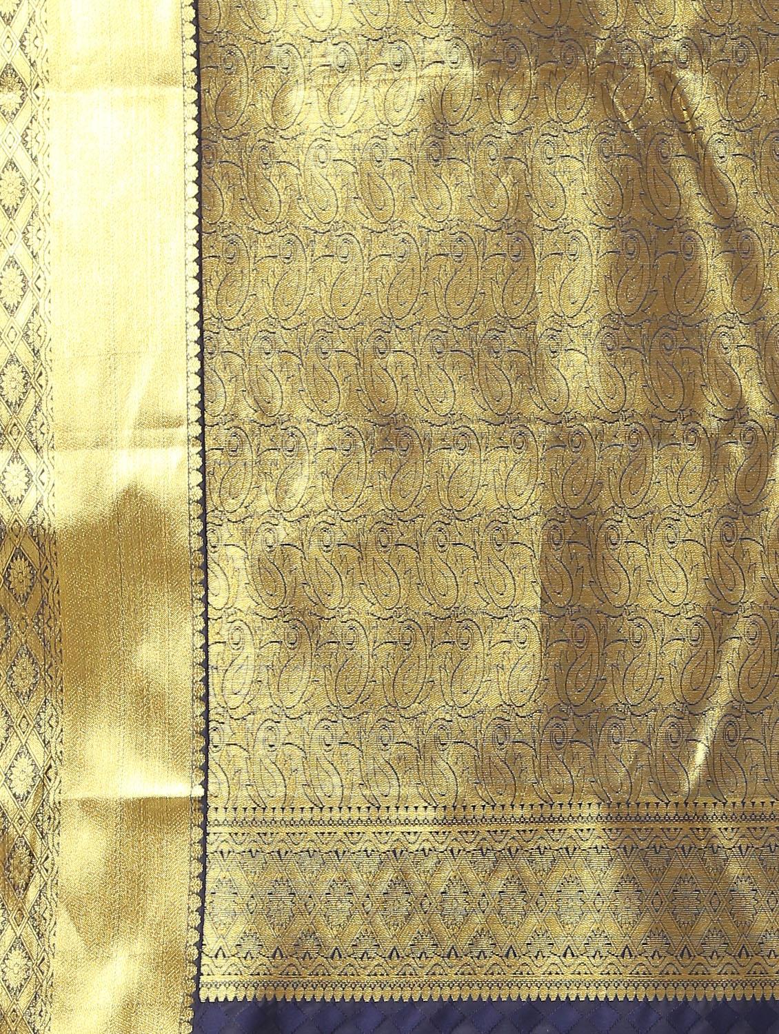 zari work kanjivaram saree with blouse - 16637587 - Zoom Image - 5