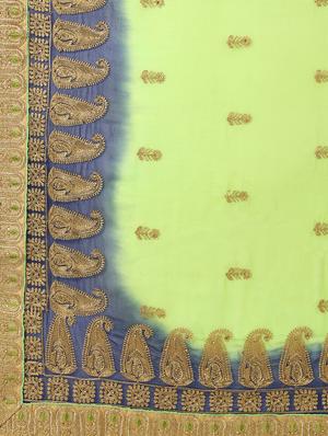 gold embroidered saree with blouse - 16637610 - Standard Image - 5