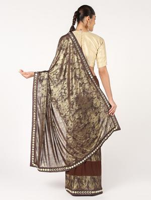 abstract lace detailed saree with blouse - 16637611 - Standard Image - 2