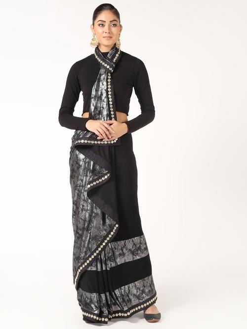 abstract lace detailed saree with blouse - 16637612 - Very Small Image - 1