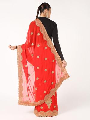 zari embroidered saree with blouse - 16637614 - Standard Image - 2
