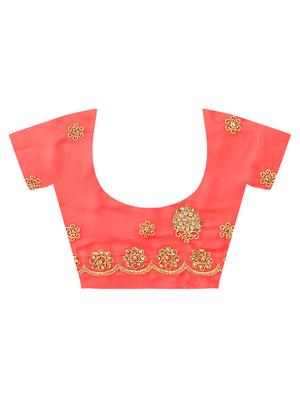 zari embroidered saree with blouse - 16637614 - Standard Image - 4