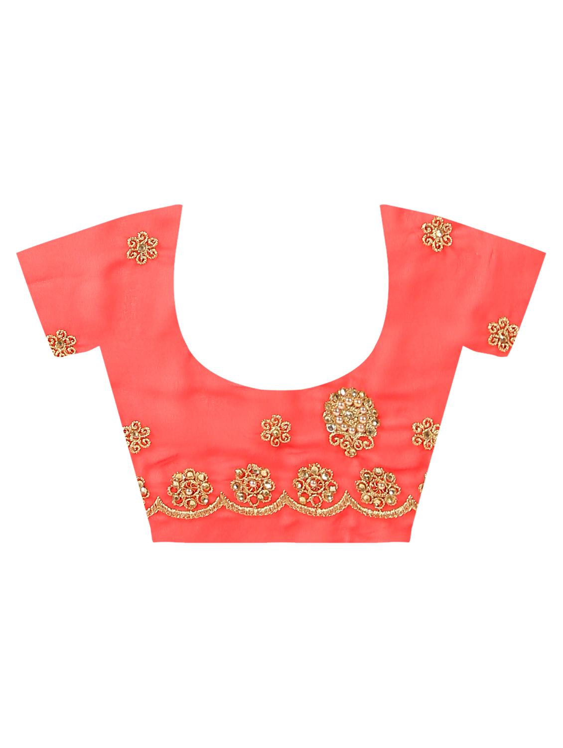 zari embroidered saree with blouse - 16637614 - Zoom Image - 4