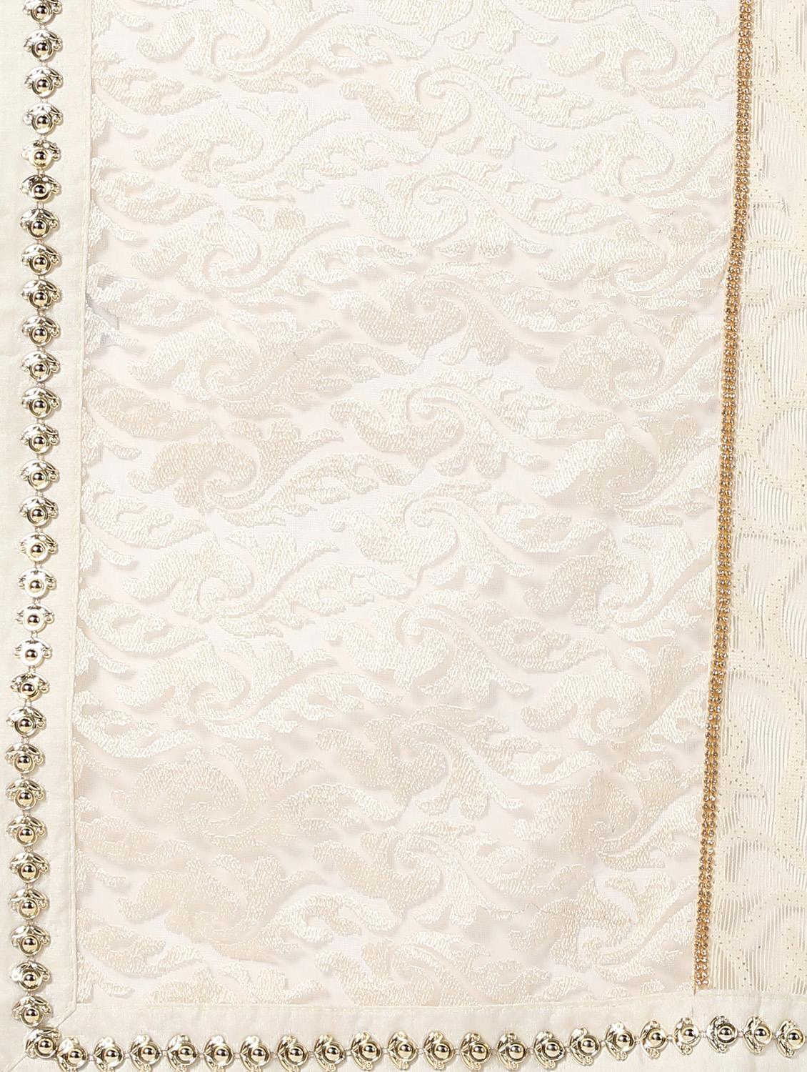 self-design lace detailed saree with blouse - 16637616 - Zoom Image - 4