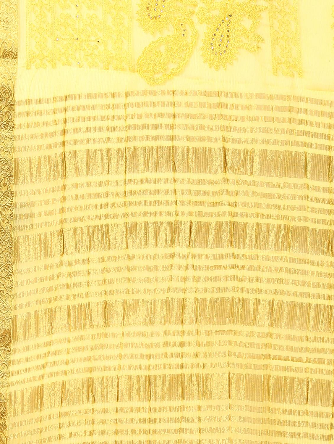 tonal embroidered saree with blouse - 16637618 - Zoom Image - 5