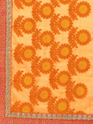 floral embroidered saree with blouse - 16637621 - Standard Image - 5