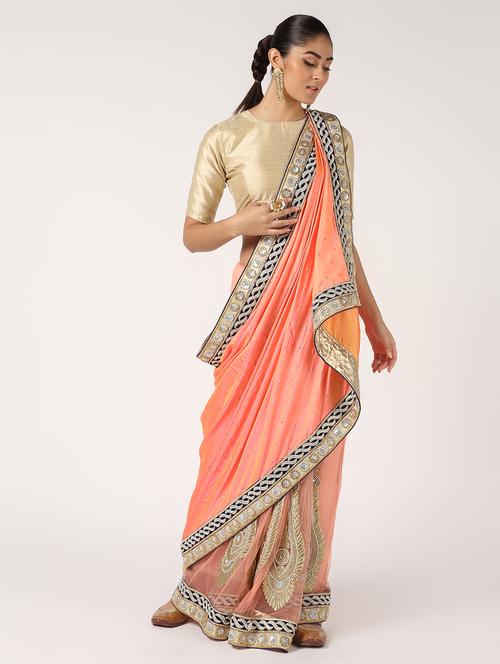 floral embellished saree with blouse - 16637626 - Standard Image - 1