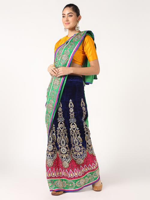 embroidered cut work saree with blouse - 16637627 - Very Small Image - 1
