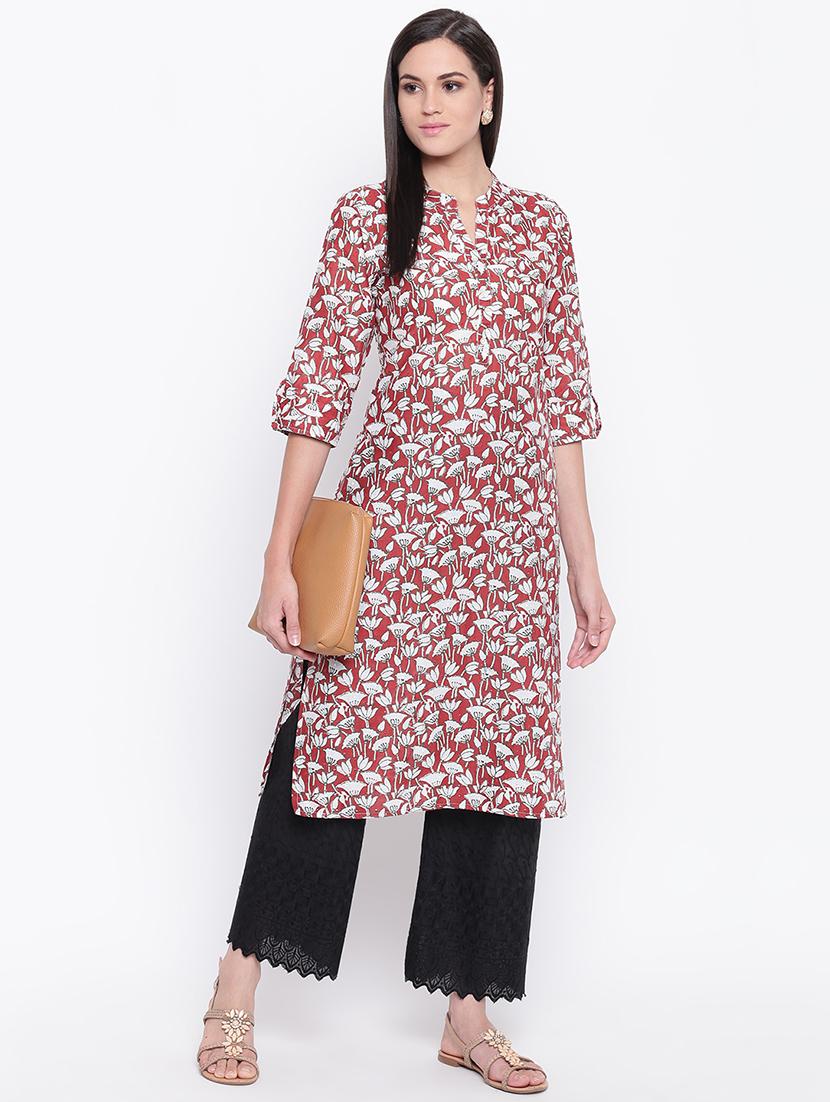 floral straight kurta - 16637669 - Zoom Image - 1